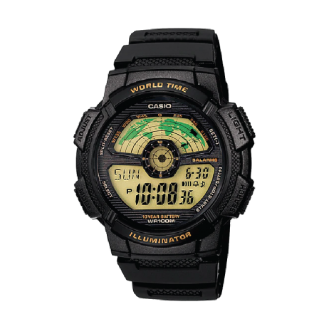Đồng hồ CASIO AE-1100W-1BVDF Nam 43.7mm, Pin ( Quartz) Nhựa