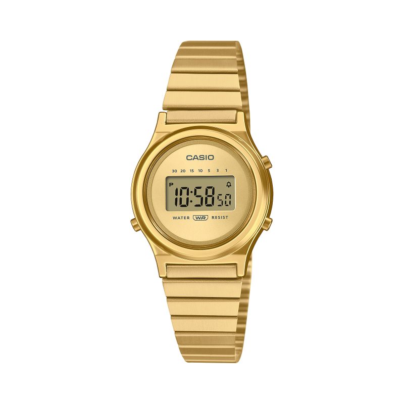 CASIO LA700WEG-9ADF Quartz (Pin) ,Dây Thép không gỉ, Mặt kính nhựa