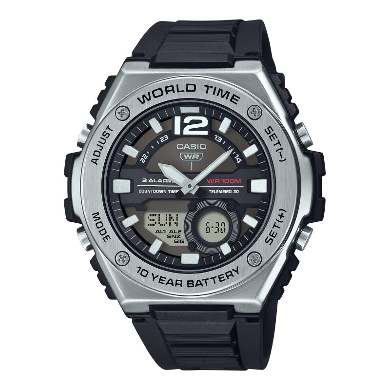 CASIO MWQ-100-1AVDF Quartz (Pin) ,Dây Nhựa cao cấp, Mặt kính nhựa